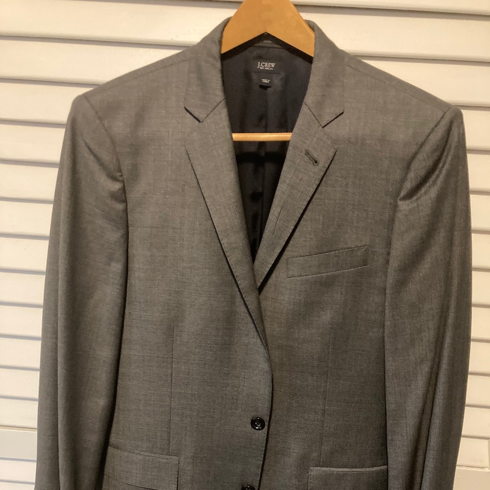 J. Crew Ludlow Gray Sharkskin Suit Jacket 40R